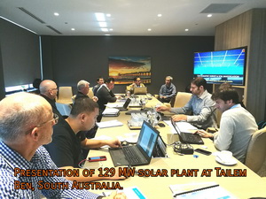 Presentation of 129 MW solar plant at Tailem ben, South Australia.